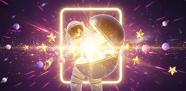 Moonwin Bonuskarte im Weltraum Illustration